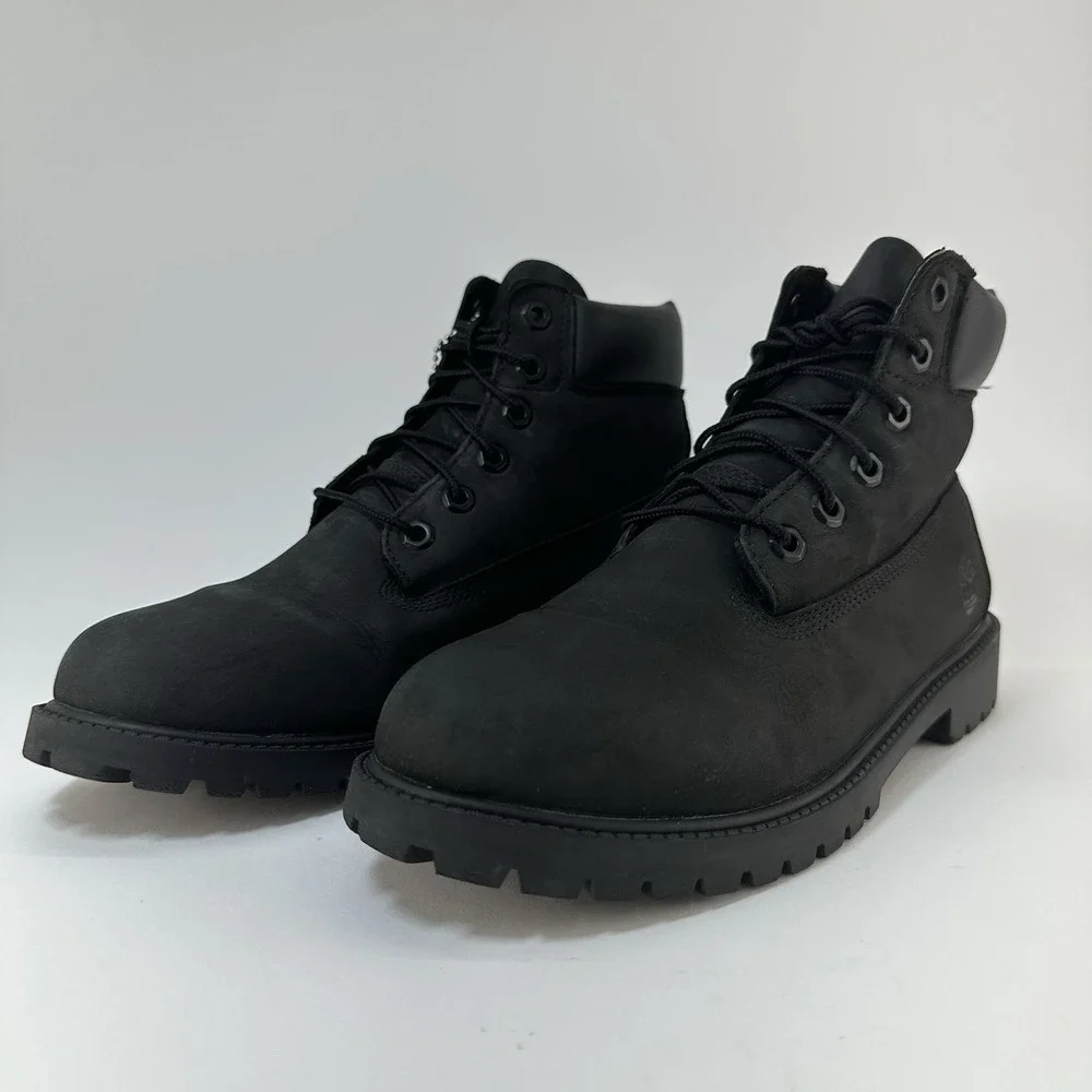 Timberland Premium 6 Inch Waterproof Boots Black Nubuck Boys Size 7 A66122